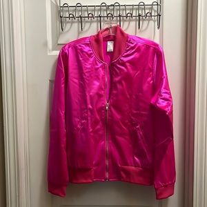 Satin Bomber Jacket Pink Size Medium